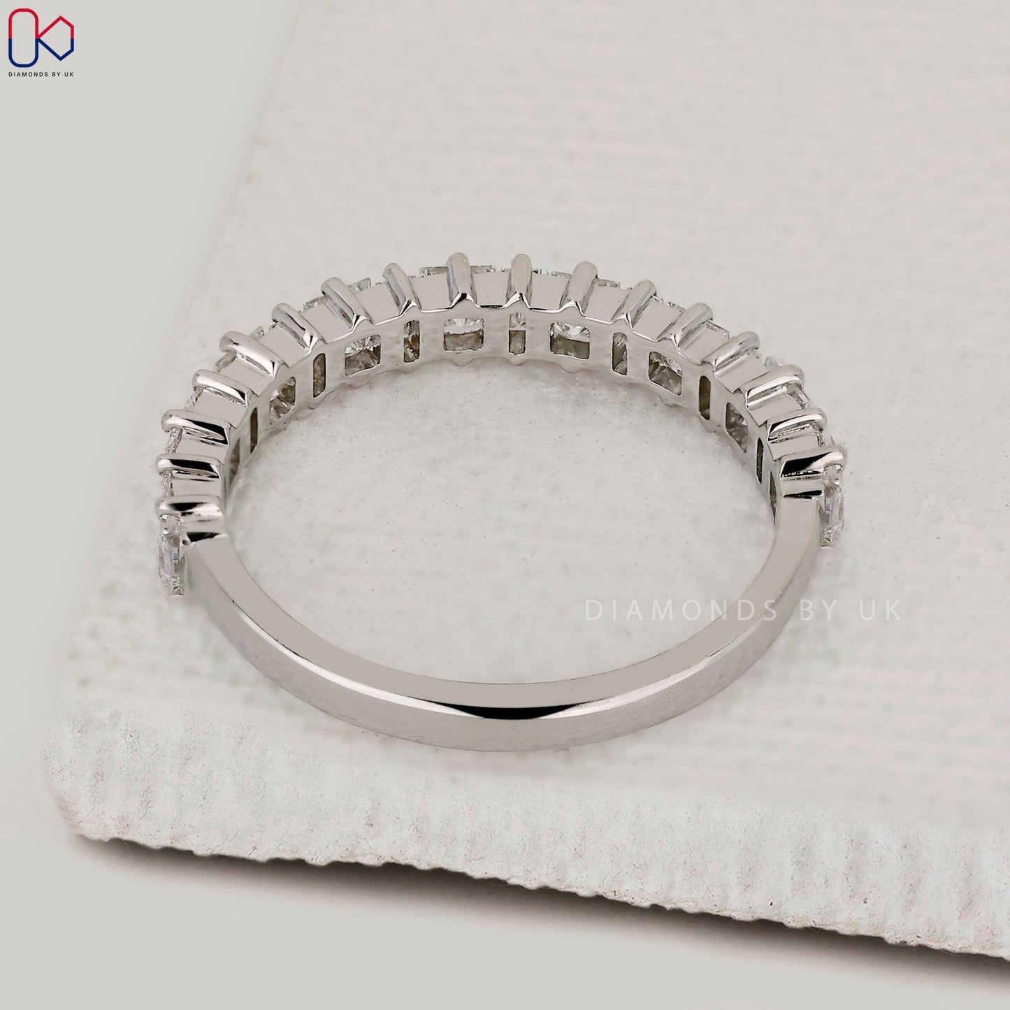 Half Eternity Princess and Baguette Diamond Band