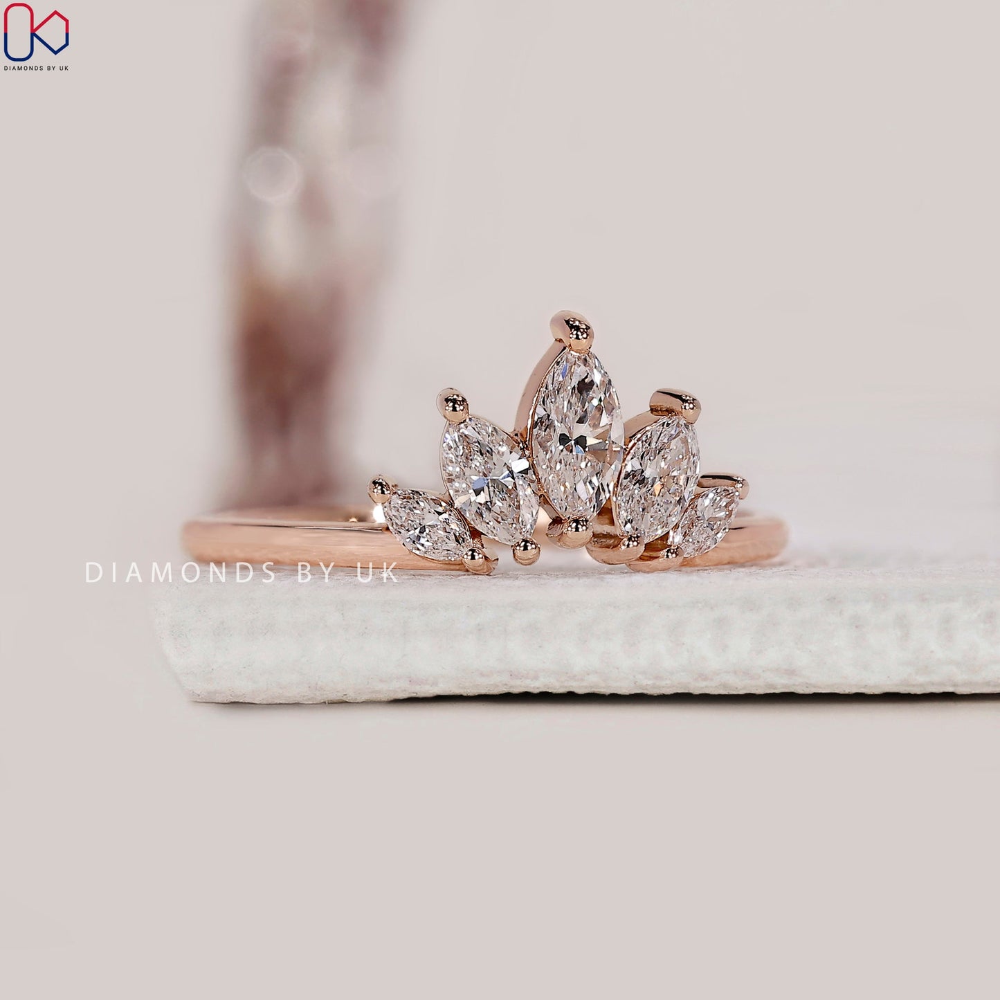 Marquise Wedding Band In Tiara Style