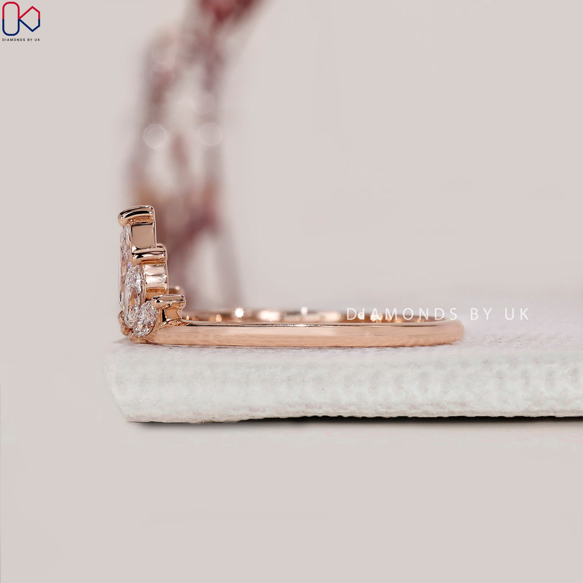 Marquise Wedding Band In Tiara Style