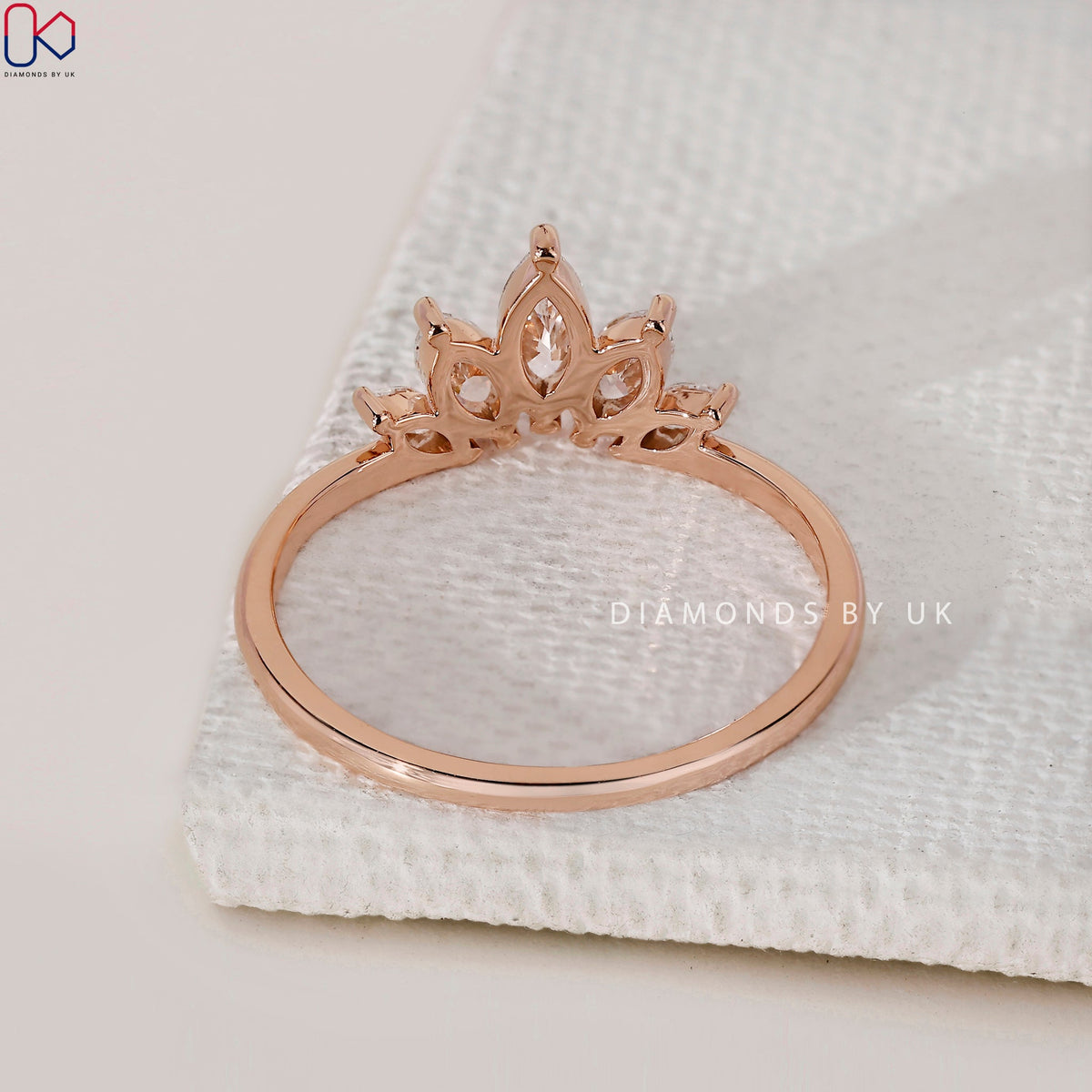 Marquise Wedding Band In Tiara Style