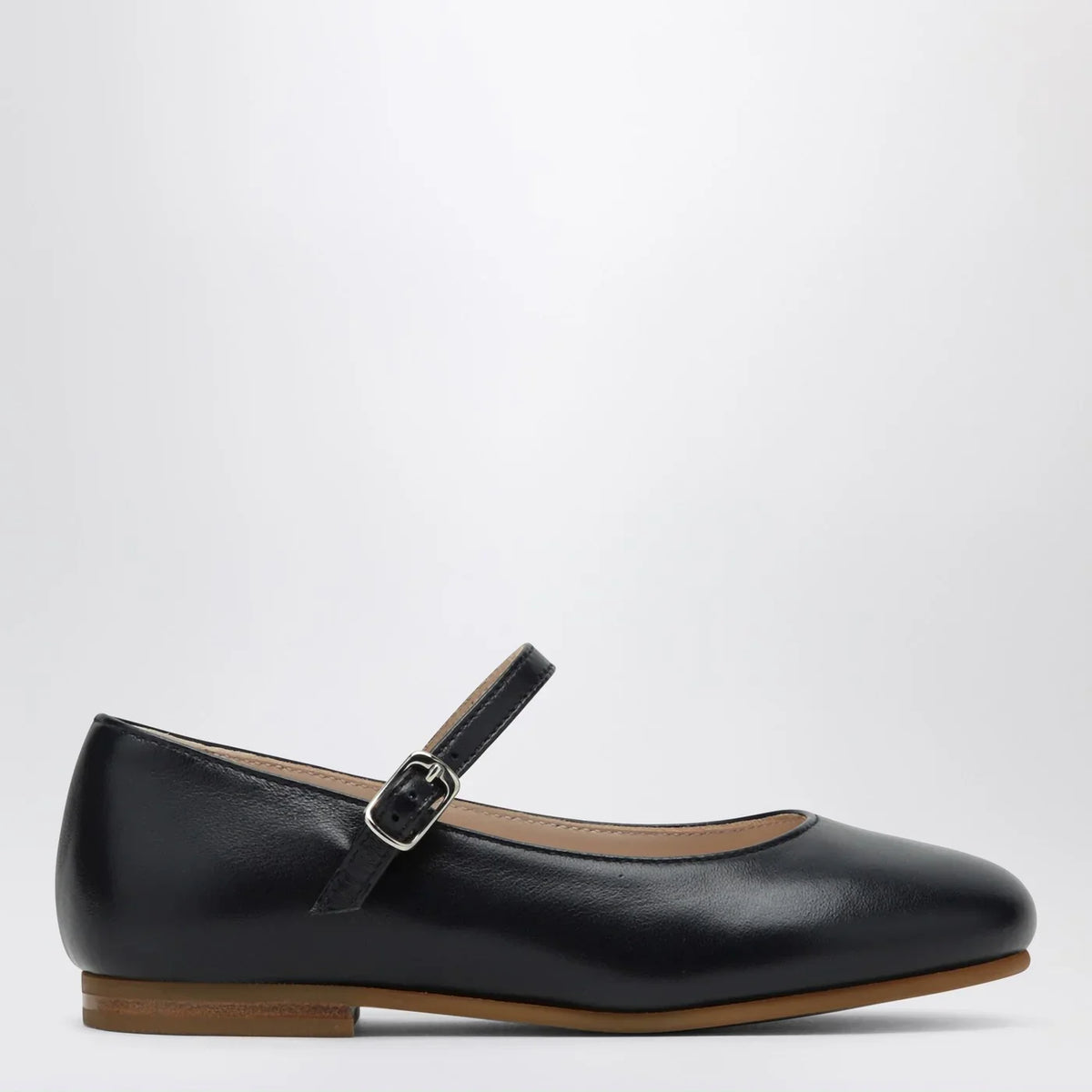 Il Gufo - Blue ballet flats in leather with strap