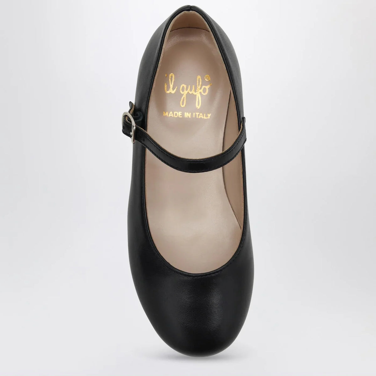 Il Gufo - Blue ballet flats in leather with strap
