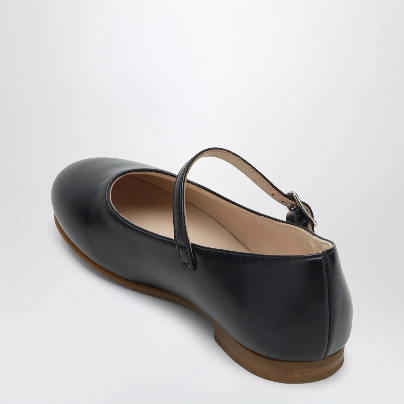 Il Gufo - Blue ballet flats in leather with strap