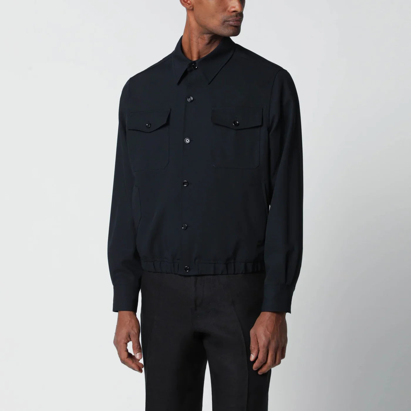Lardini - Blue wool shirt jacket
