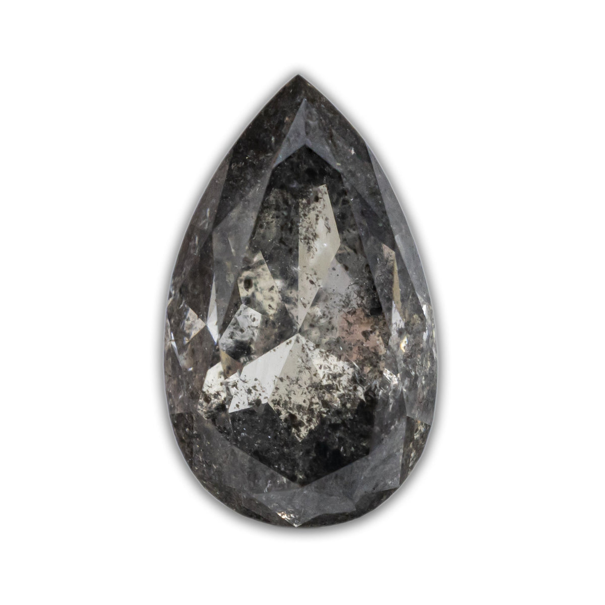 1.93ct 9.75x5.85x4.20mm Pear Cut Grey Salt & Pepper Diamond