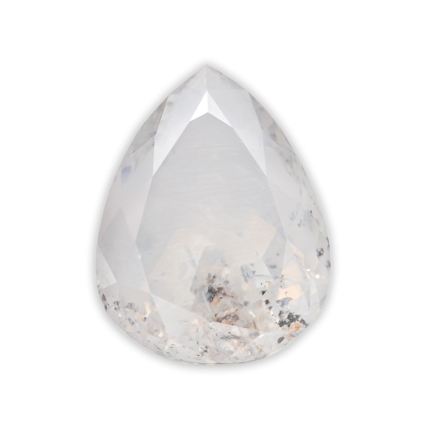 3.61ct 10.39x8.24x5.27mm Pear Cut Milky White Salt & Pepper Diamond