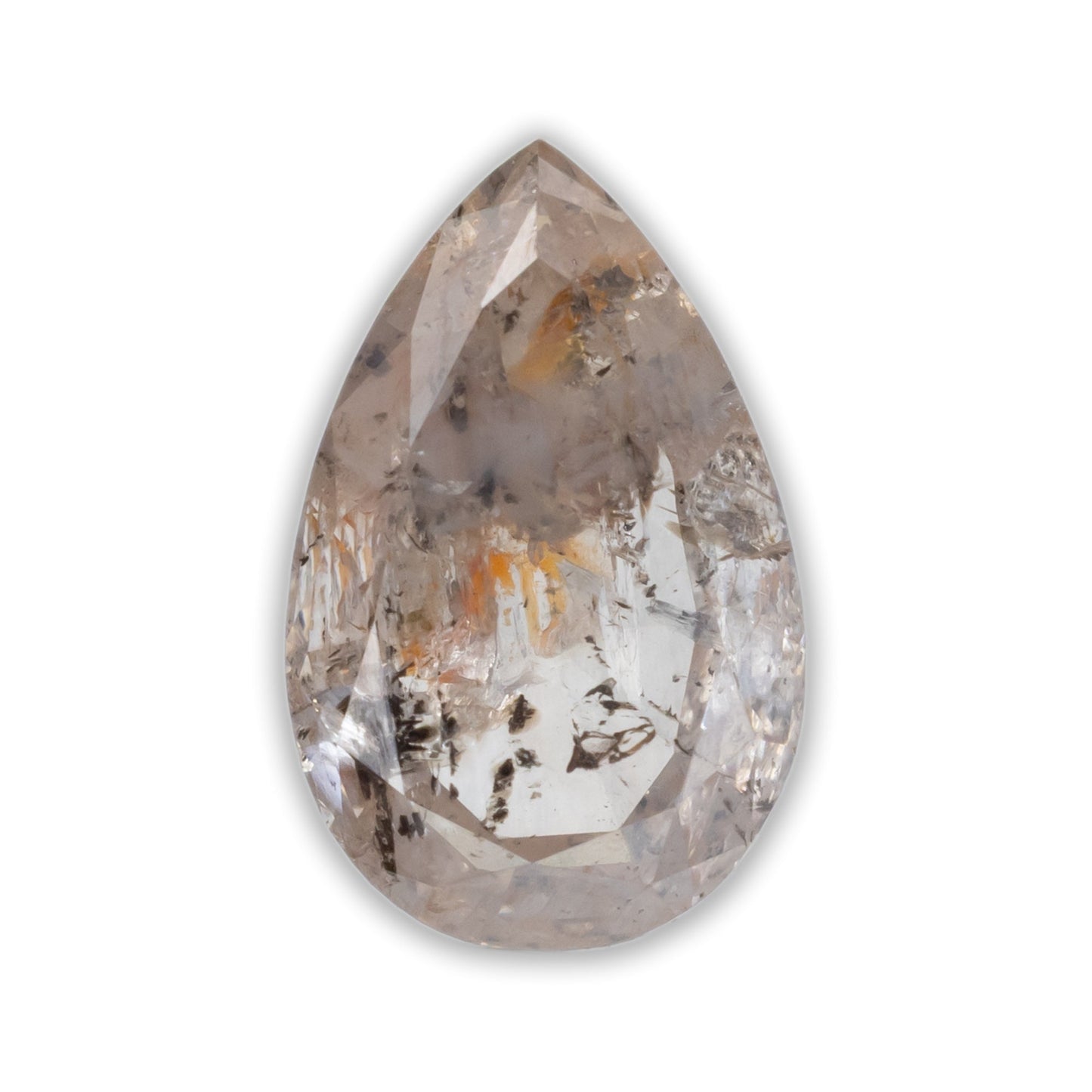 1.97ct 9.95x8.42x3.70mm Pear Cut Peachy Salt & Pepper Diamond