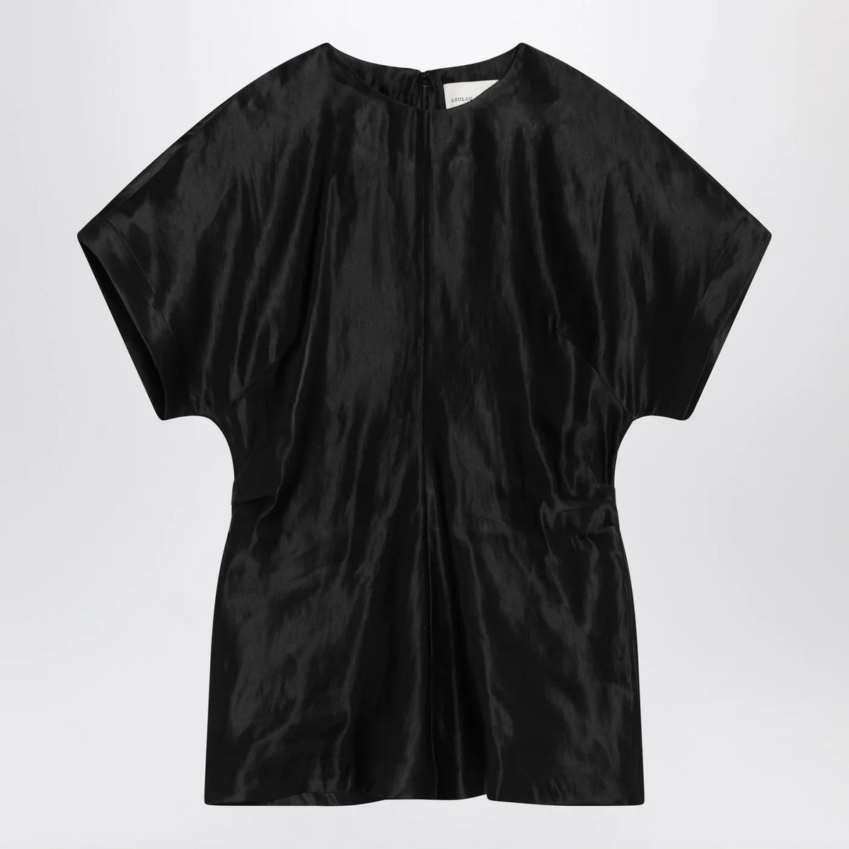 LouLou De Saison - Black T-shirt in linen and silk