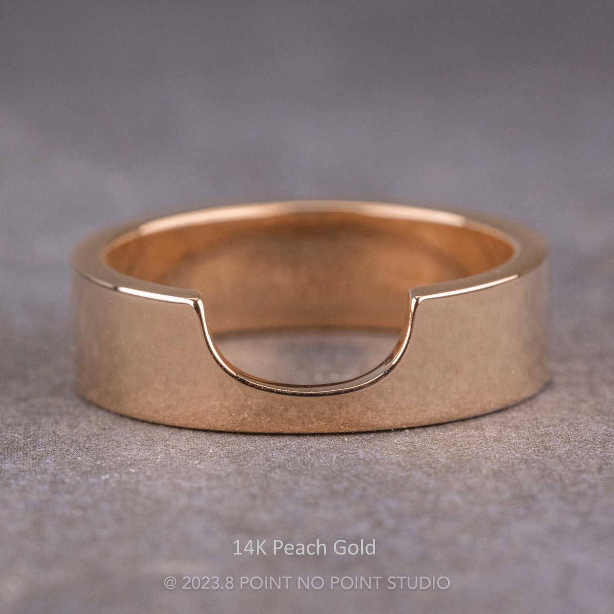 Ellipse Setting Wedding Ring, 6mm Polished