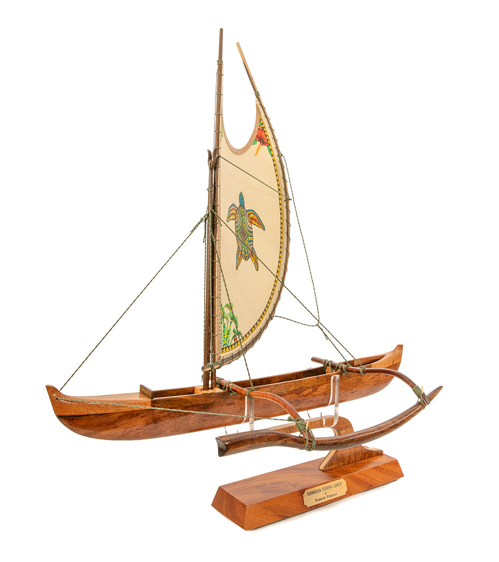 Koa 18" Canoe "Opelu Honu" by Francis Pimmel