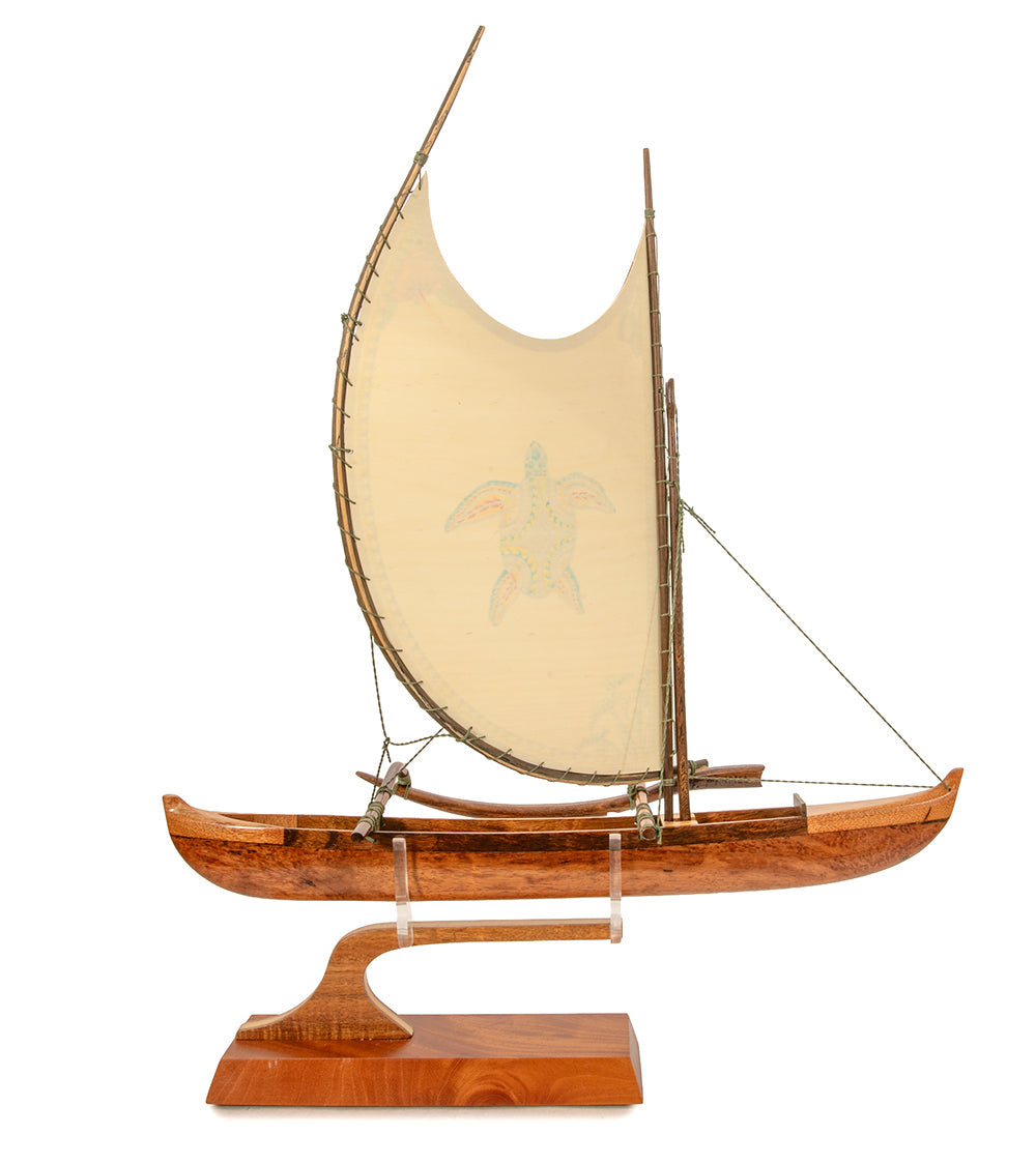Koa 18" Canoe "Opelu Honu" by Francis Pimmel