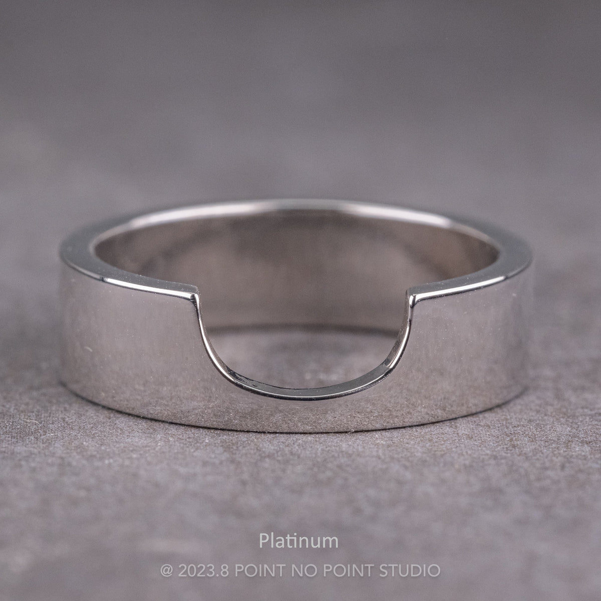 Ellipse Setting Wedding Ring, 6mm Polished