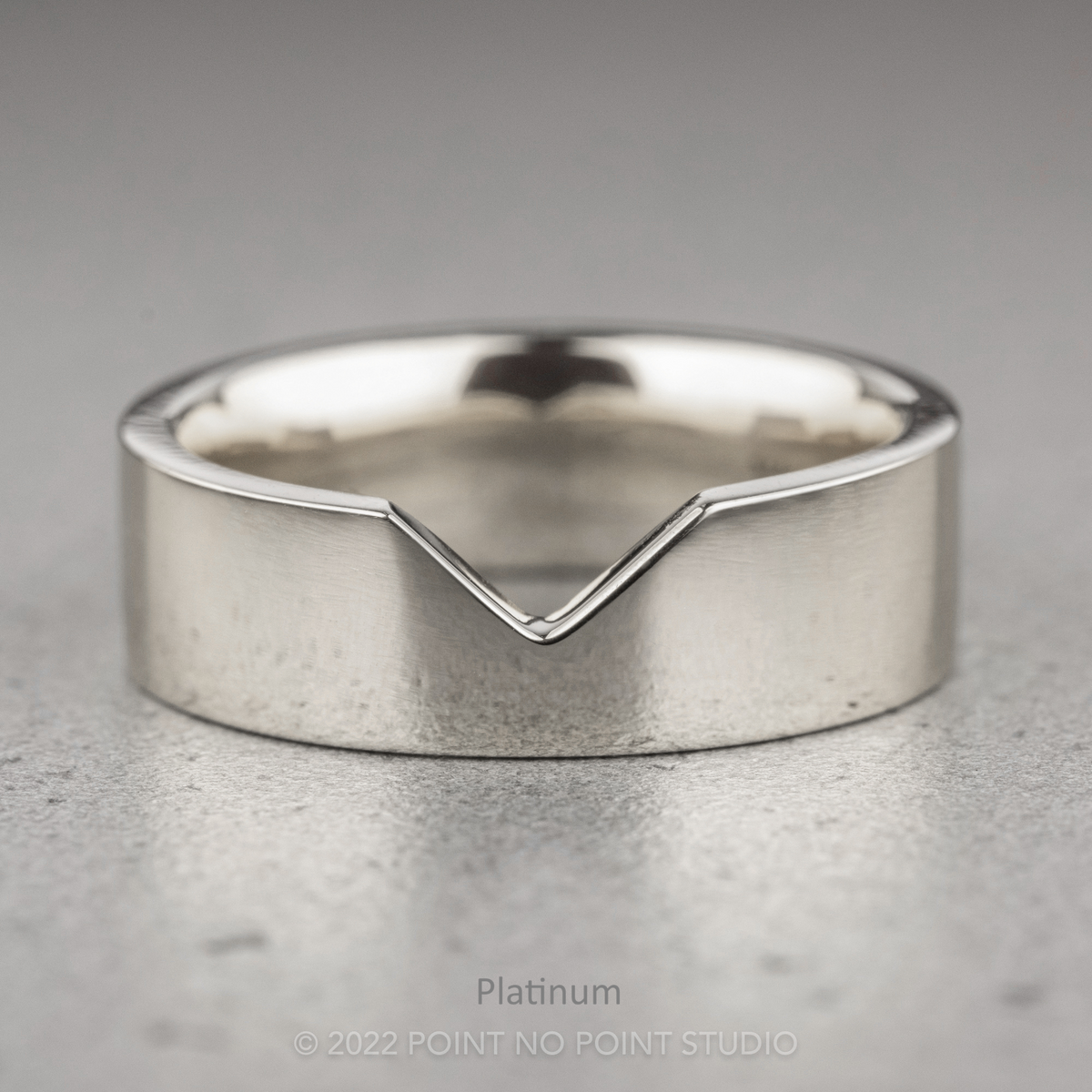 Ellipse Setting Wedding Ring, 6mm Polished