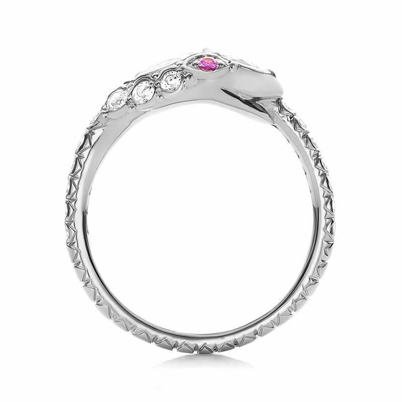 Pear And Round Moissanite Snake Engagement Ring