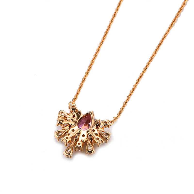Pear Cut Sapphire Star Cluster Necklace In Sterling Silver