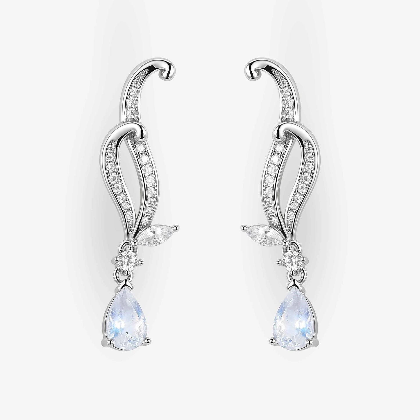 Pear Cut Moonstone Earrings - Ready to Ship