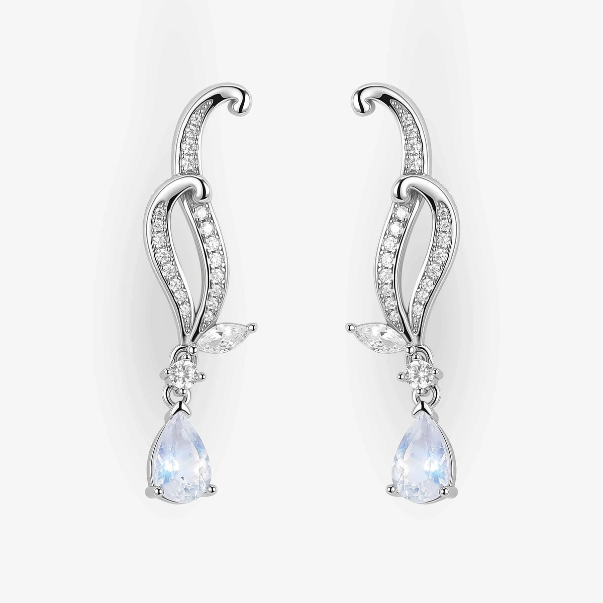 Pear Cut Moonstone Earrings Anniversary Gift for Her