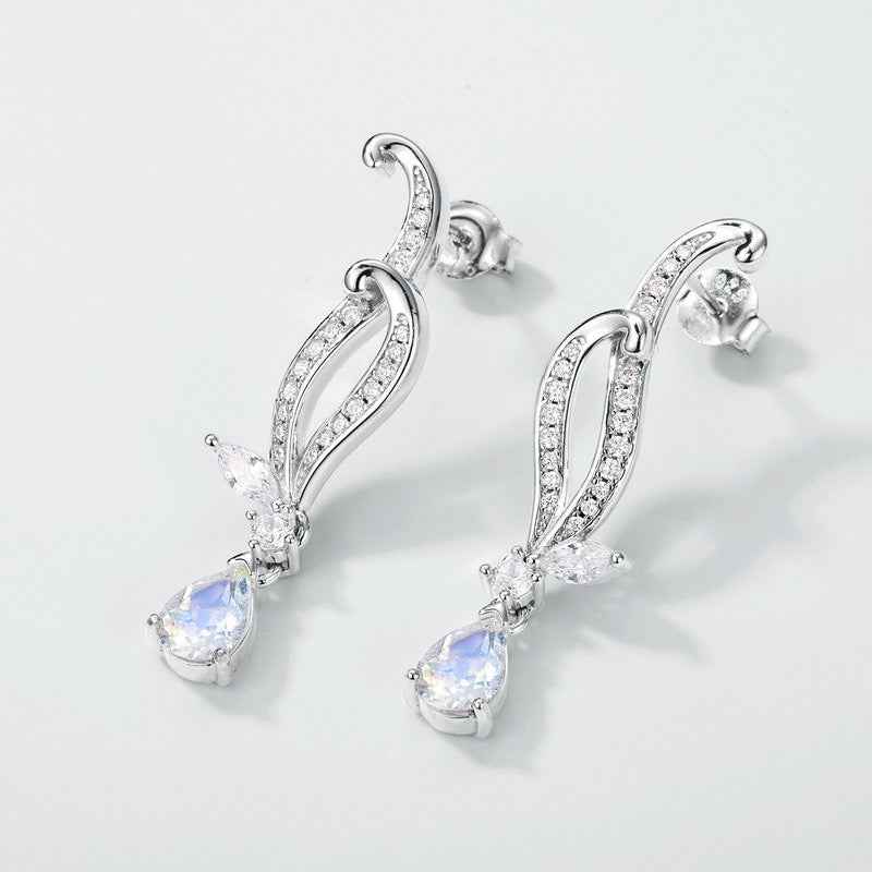 Pear Cut Moonstone Earrings - Ready to Ship