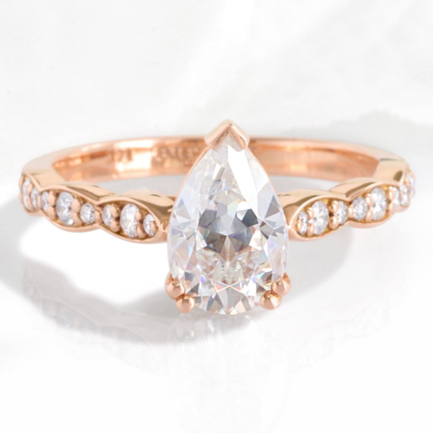 Grace’s Scallop | 1.5CT Pear Lab Diamond Solitaire Engagement Ring