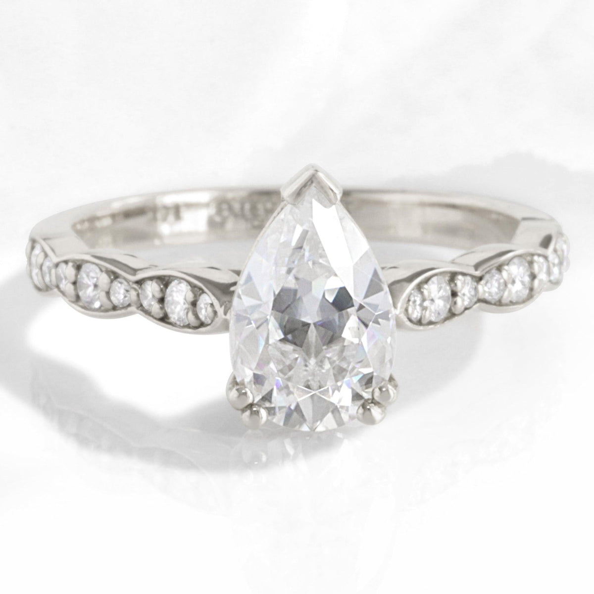 Grace’s Scallop | 1.5CT Pear Lab Diamond Solitaire Engagement Ring