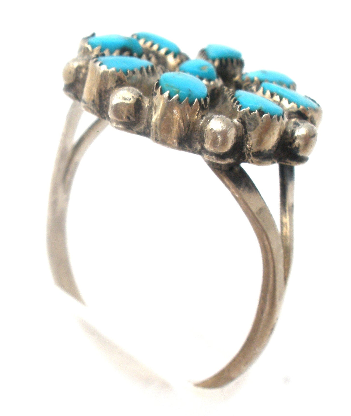 Zuni Petit Point Turquoise Ring Size 8 Vintage