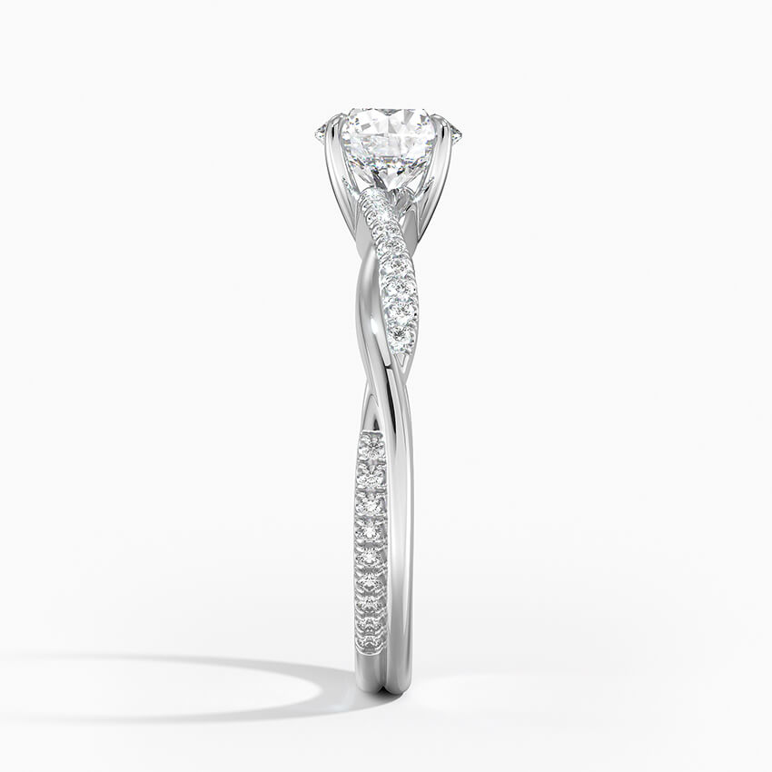 Petite Twisted Vine Moissanite Pavé Gold Engagement Ring