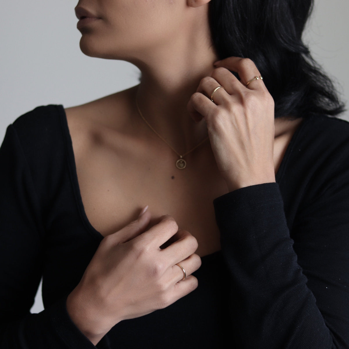Fox charm necklace in 14k gold