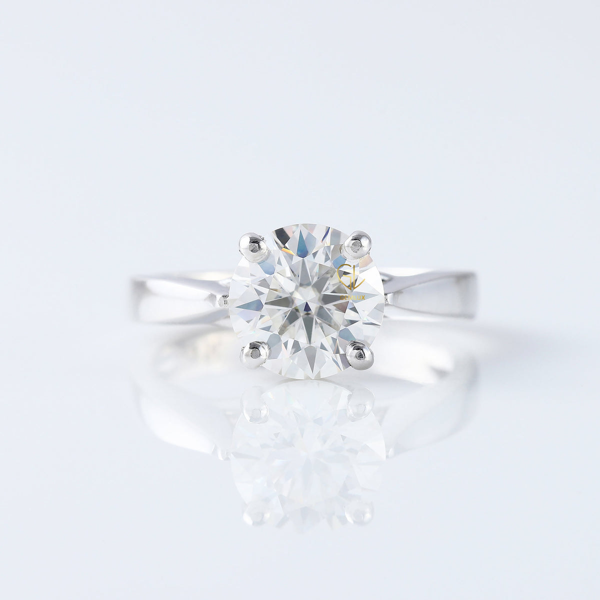 Pinch Style 2 CT Round Cut Lab Grown Solitaire Ring