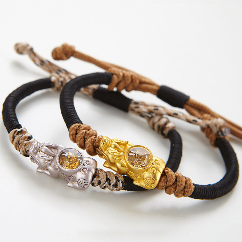 Pixiu with Moving Windmill Feng Shui Bracelet