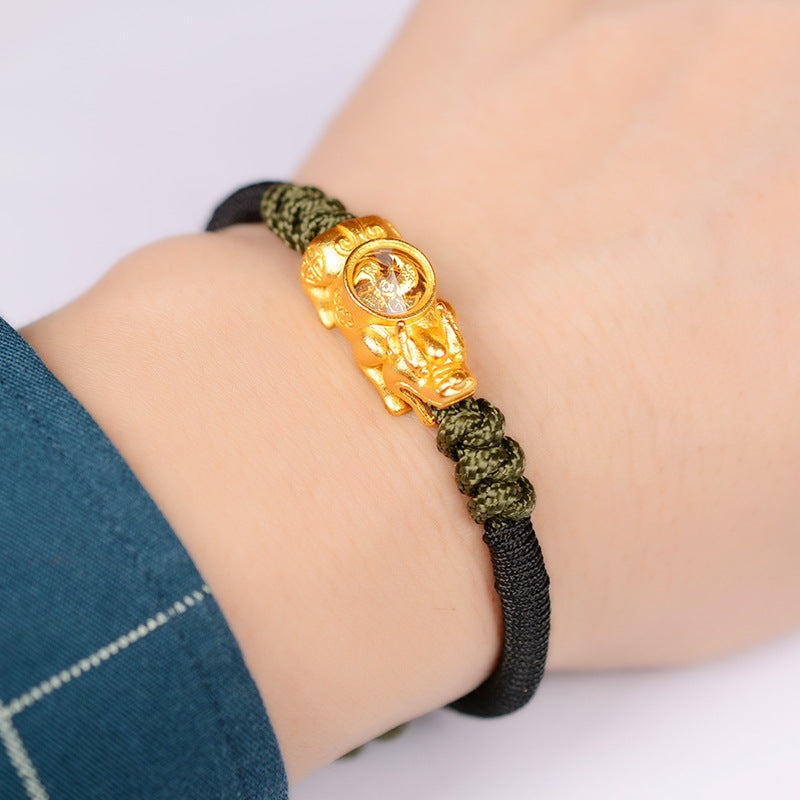 Pixiu with Moving Windmill Feng Shui Bracelet