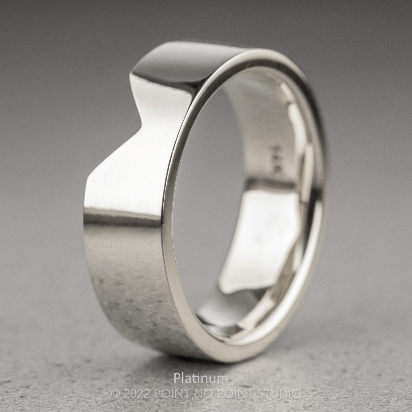 Ellipse Setting Wedding Ring, 6mm Polished