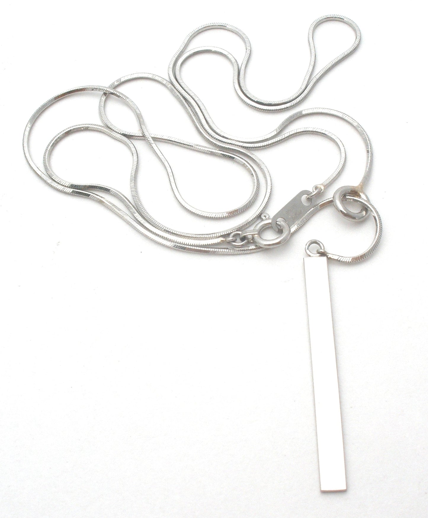 Platinum Lariat Style Bar Necklace