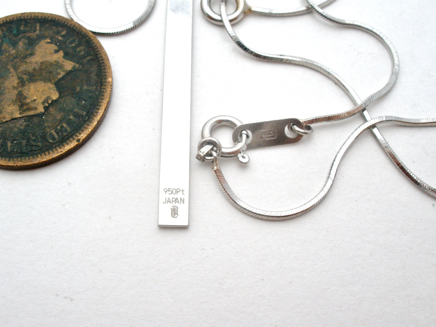 Platinum Lariat Style Bar Necklace