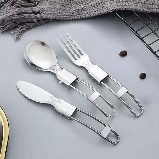 Portable 304 Stainless Steel Cutlery Set for Travel & Camping