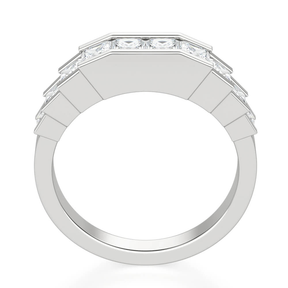 Princess Moissanite Staircase Channel Set Half Eternity Wedding Band