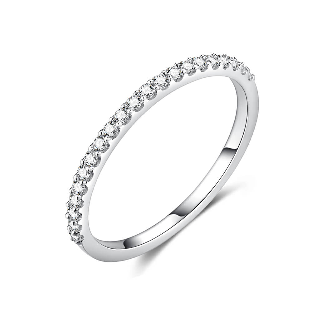 Princess Moissanite Split Shank Pave Bridal Engagement Ring Set