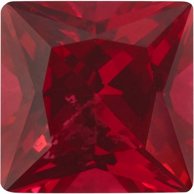 Princess Cut Square Lab Created Ruby Gemstone