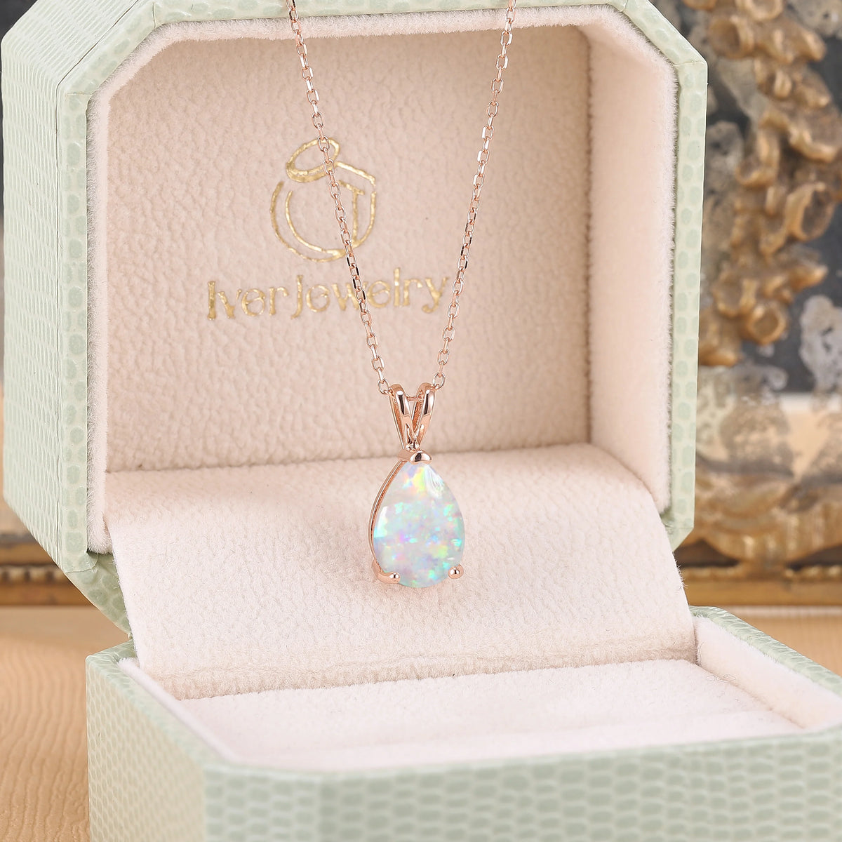 Princess Pear Shaped Opal Necklace