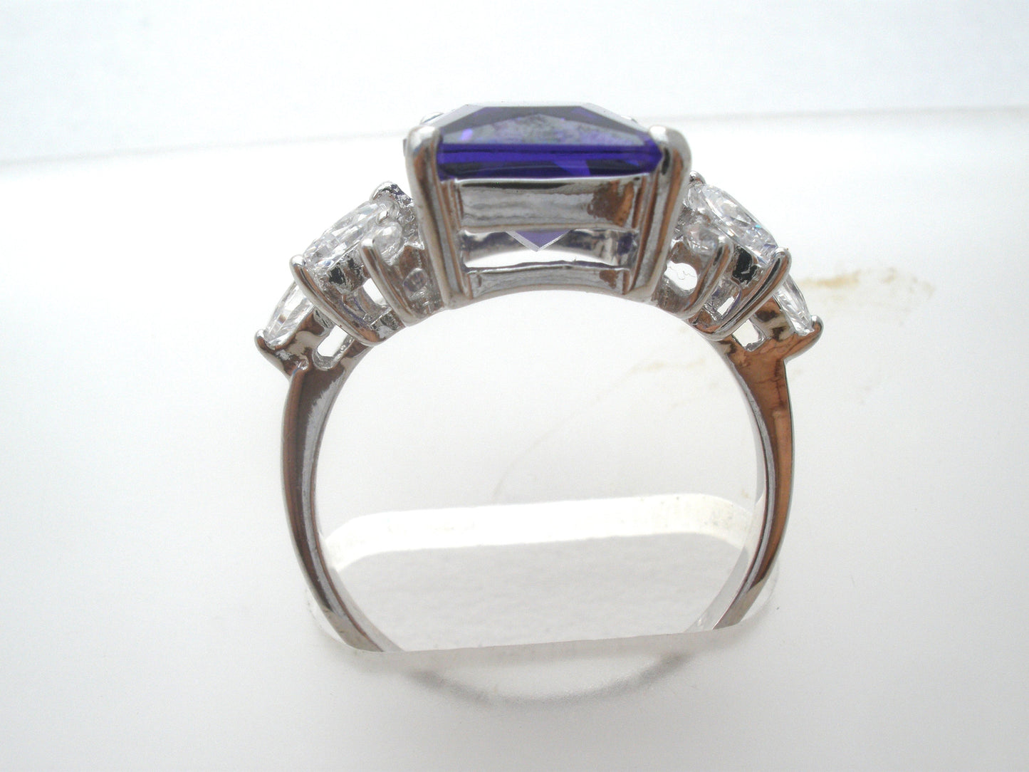 Statement Purple Cubic Zirconia Ring Size 8