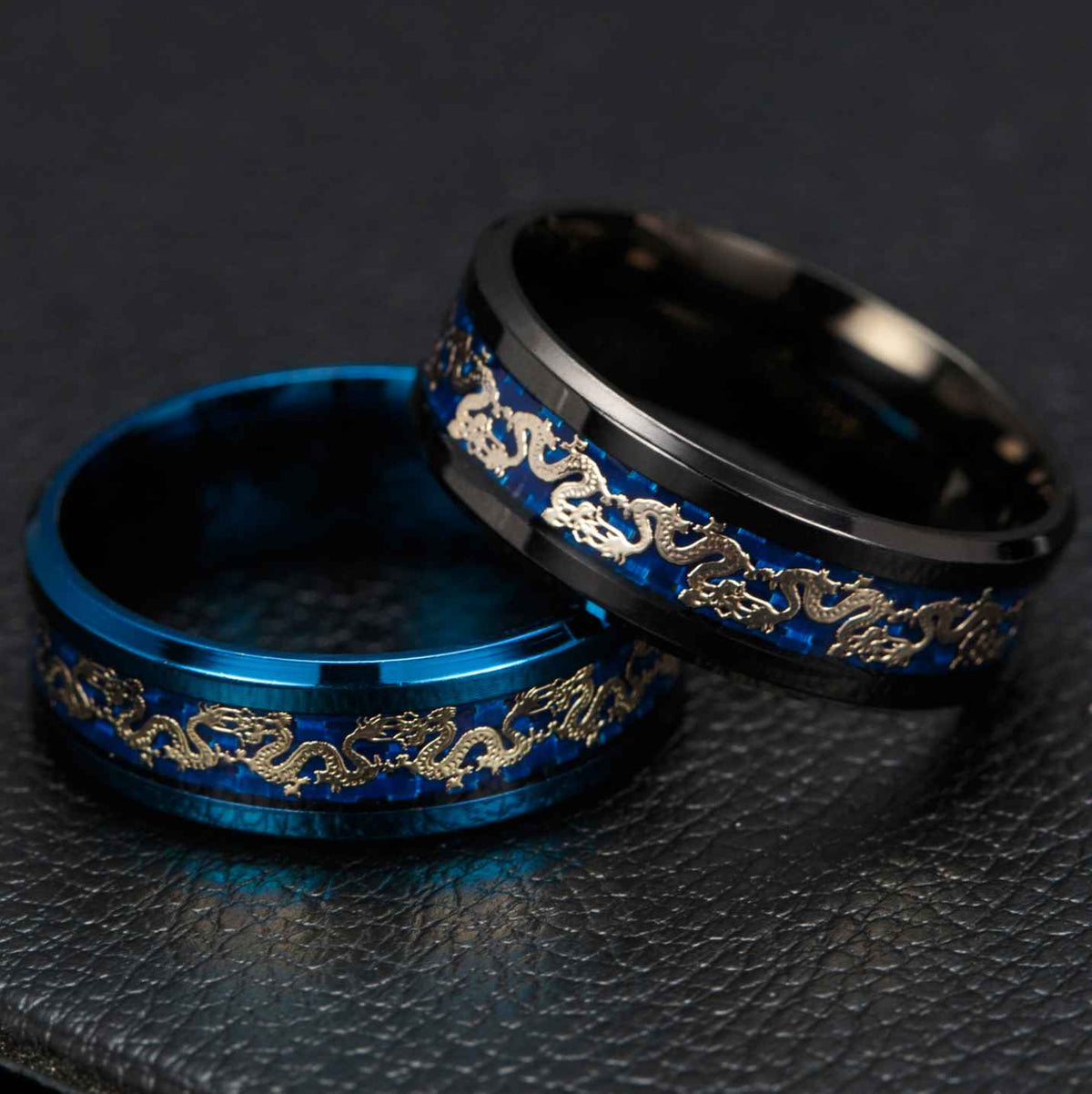 Lucky Chinese Dragon Inlay Ring