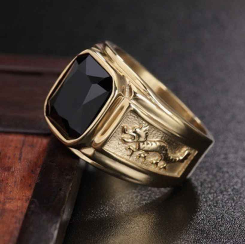 Natural Stones Lucky Dragon Ring