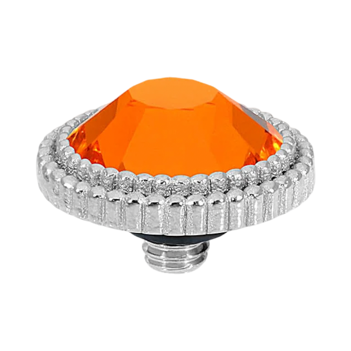 QUDO Flat Fabero Top Silver | Red & Orange Crystal Collection