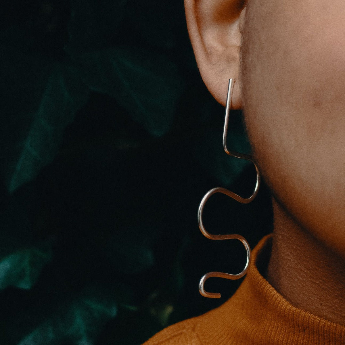Squiggle Drop Statement Earrings - Choose your Metal / Silver READY TO SHIP