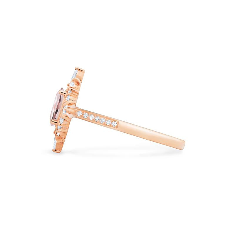 [Alessandra] Art Deco Oval Cut Ring in Morganite