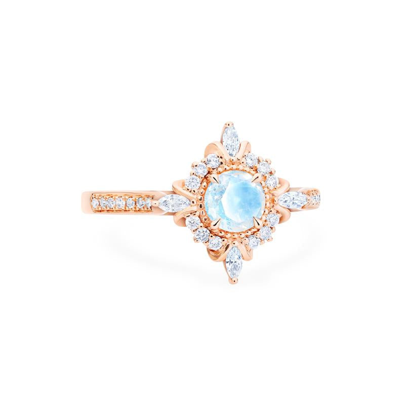 [Astrid] Art Deco Petite Ring in Moonstone
