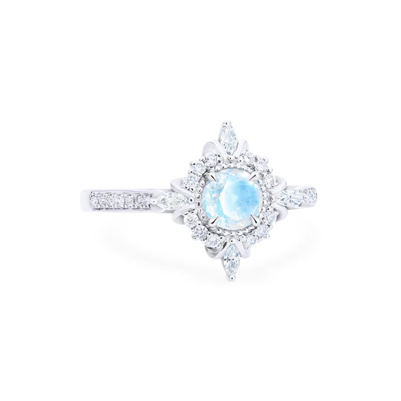[Astrid] Art Deco Petite Ring in Moonstone