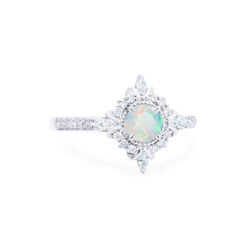 [Astrid] Art Deco Petite Ring in Opal