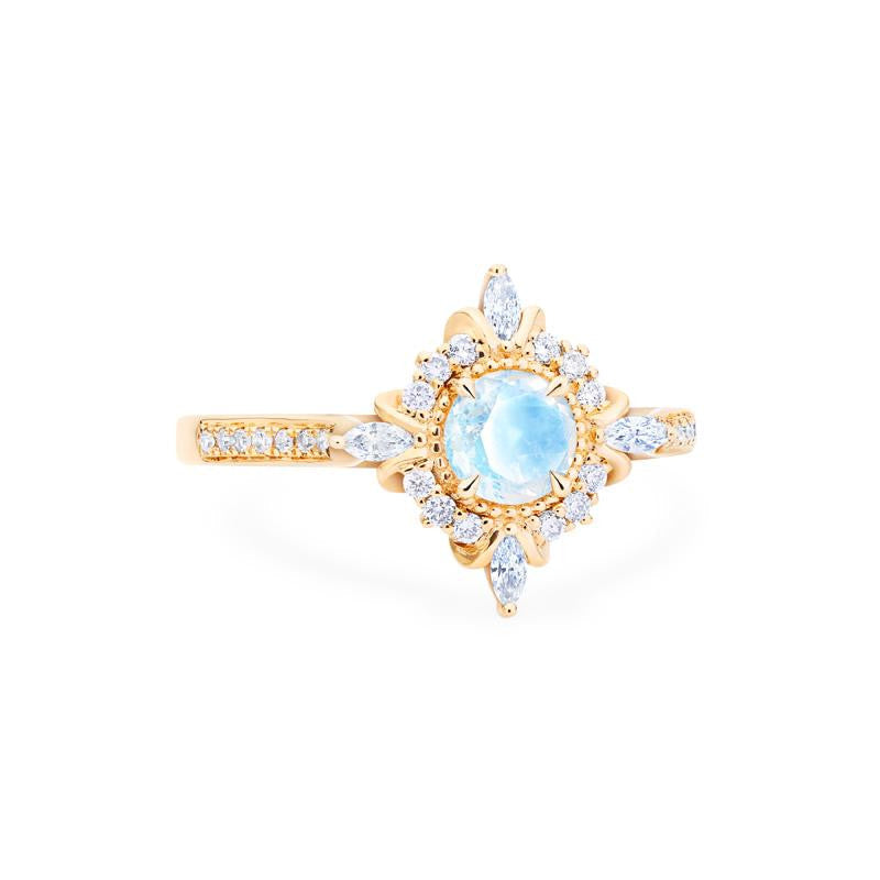 [Astrid] Art Deco Petite Ring in Moonstone