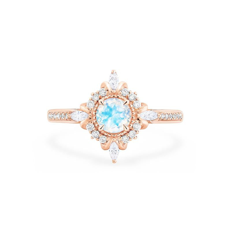[Astrid] Art Deco Petite Ring in Moonstone