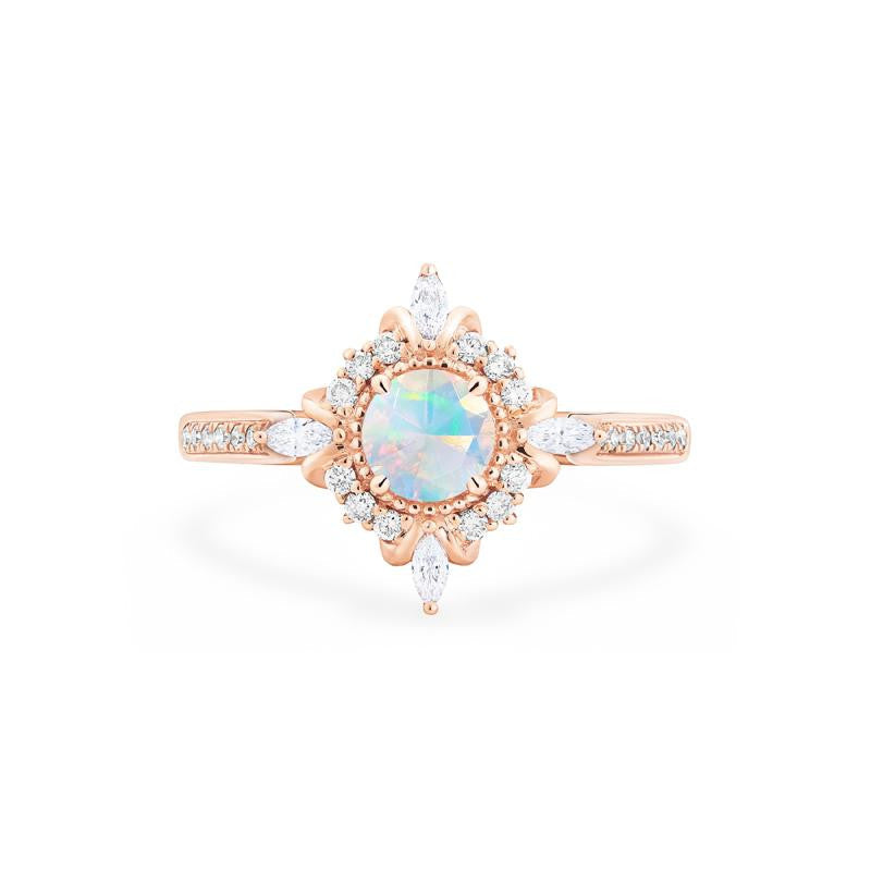 [Astrid] Art Deco Petite Ring in Opal